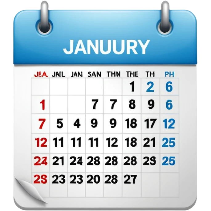 Calander page of 30 January emoji