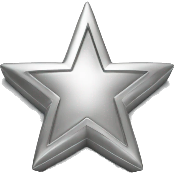 A star colored in silver representing 2nd prize winner emoji