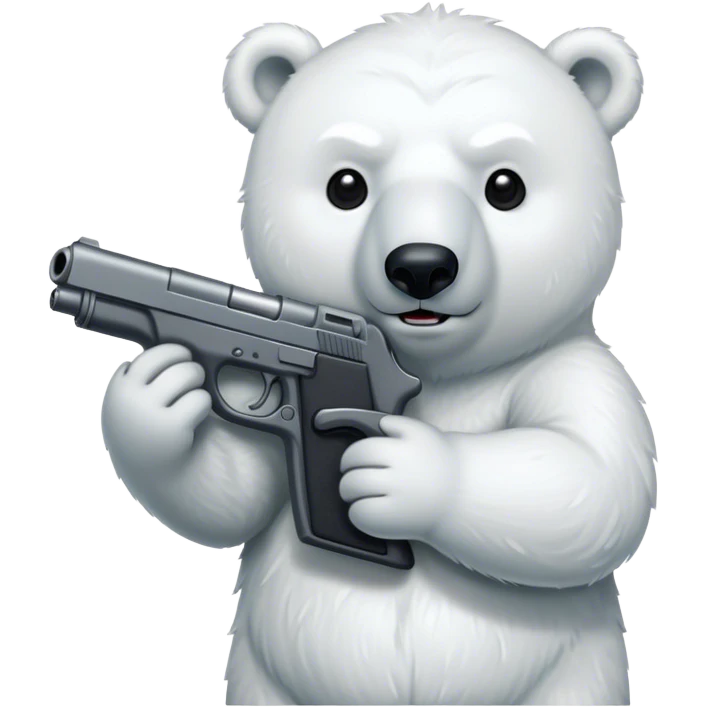 Polar bear with a gun emoji