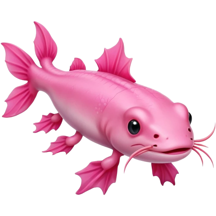A high-resolution digital illustration of a of an axolotl emoji