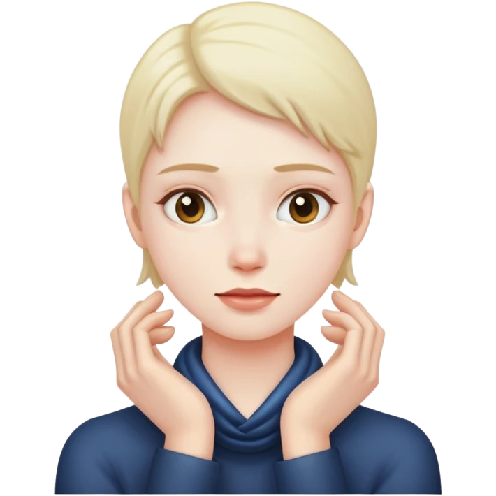 Person with hands around their neck emoji