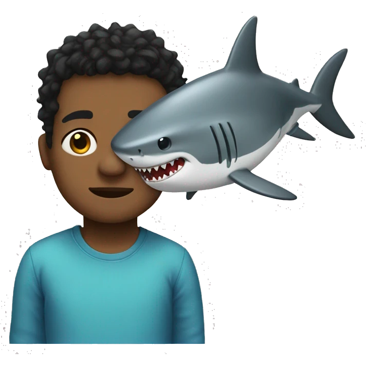 boy with shark head emoji
