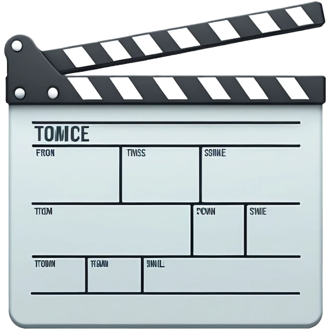 extremely minimal film slate, absolute bare minimum lines, just enough to recognize as clapperboard, pure outline emoji