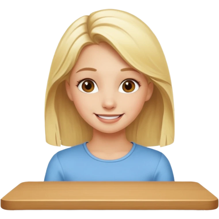 happy blonde Girl under the table emoji