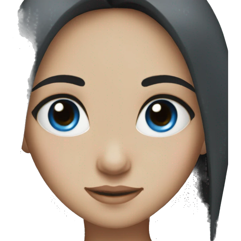 girl with black hair outdoors blue eyes emoji