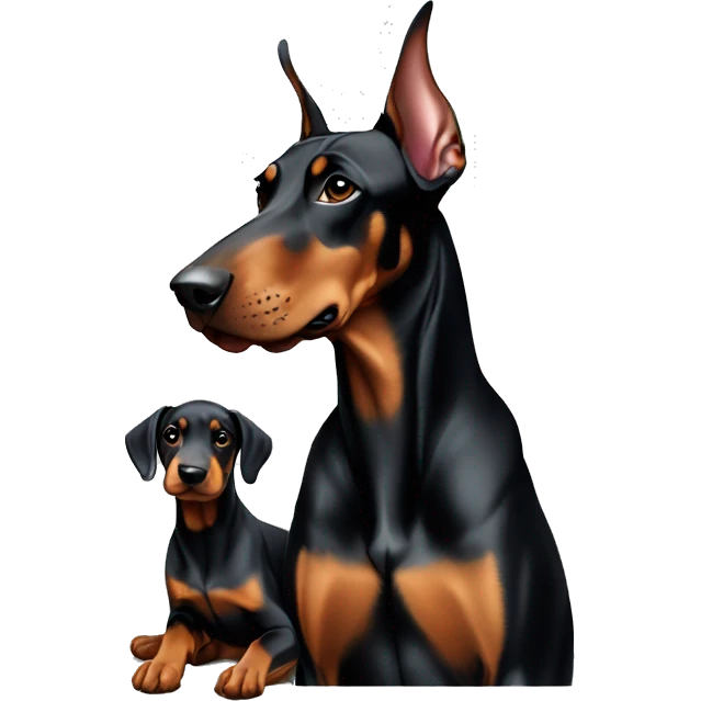 Doberman with puppy’s  emoji