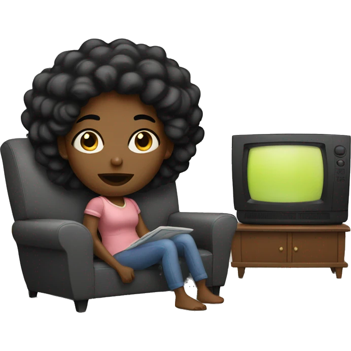 Black woman watching tv emoji
