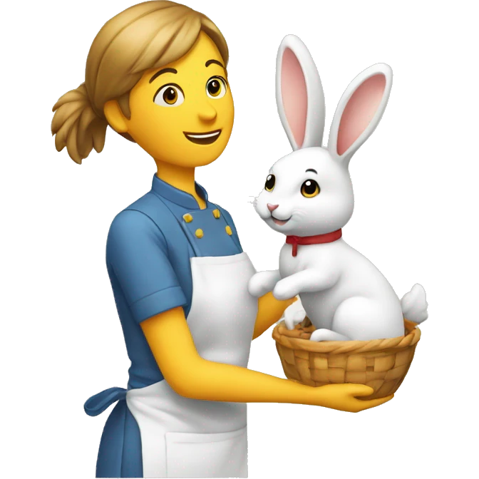 Cuisinier avec un lapin emoji