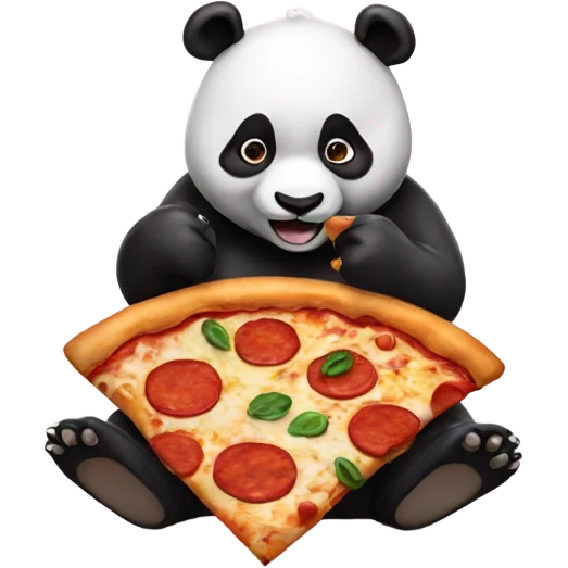  A panda eating pizza  emoji