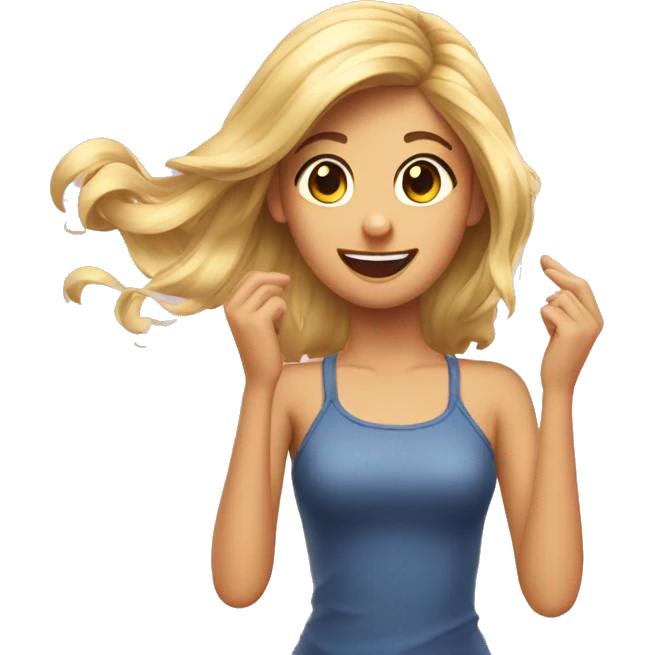 make an emoji of a girl twirling her hair make her flirt emoji
