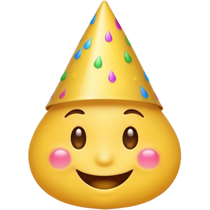 Emoji souriant avec goutte de sueur avec chapeau d"anniversaire  emoji