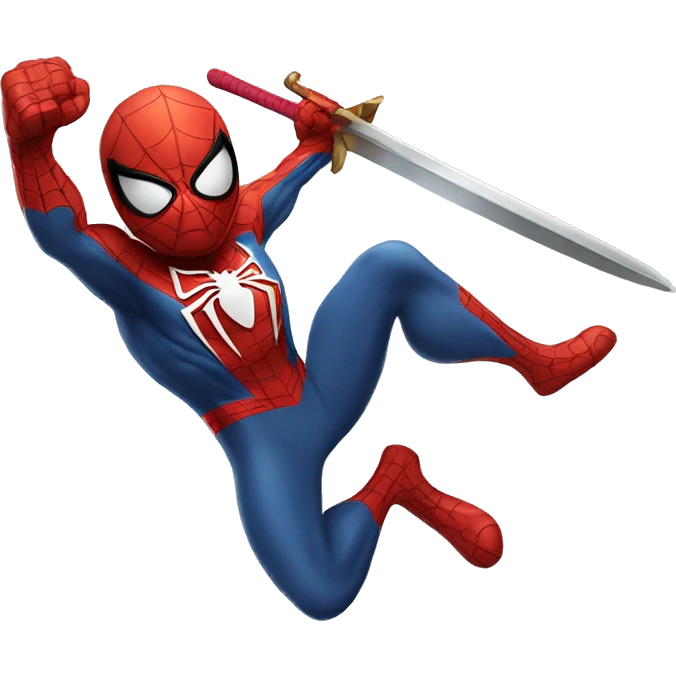 Spider-man with a BIG SWORD in a fighting pose emoji
