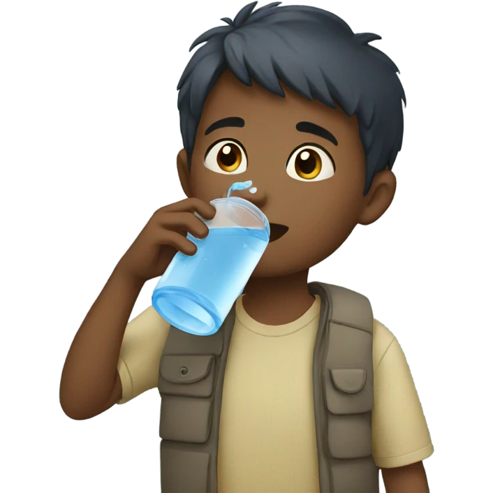 Boy drinking water emoji