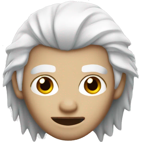 vampire with medium length white hair emoji