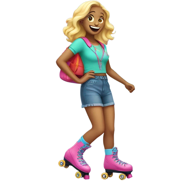white woman on roller skate emoji
