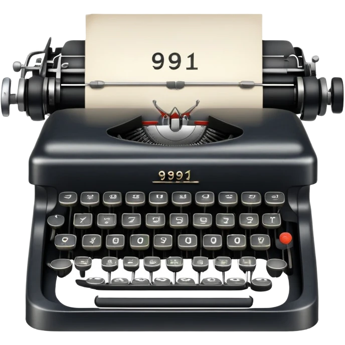a typewriter that says 99+1 emoji