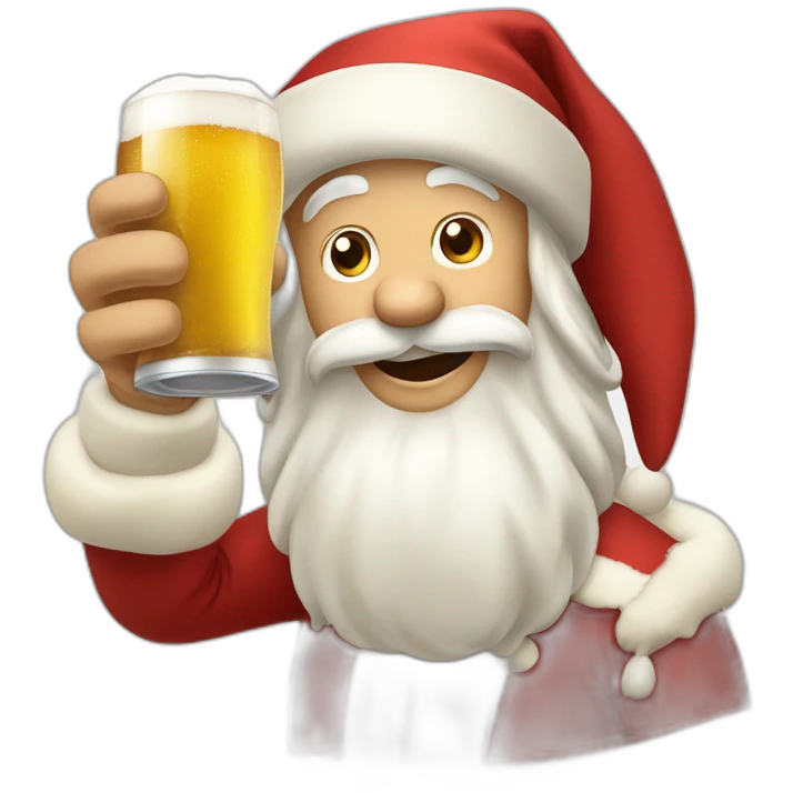 PAPAI NOEL TOMANDO CERVEJA emoji