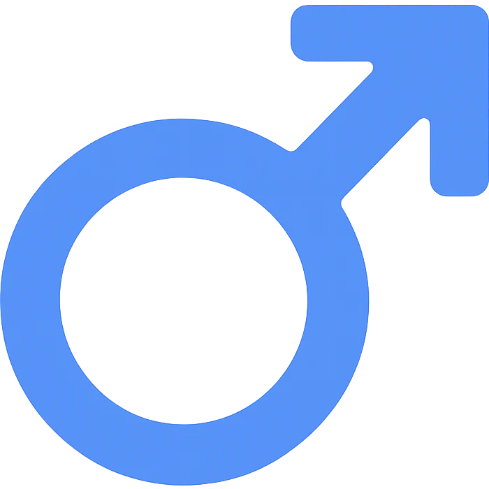 male gender symbol, flat blue, minimal emoji style, suitable for Discord role icon, color icon style emoji