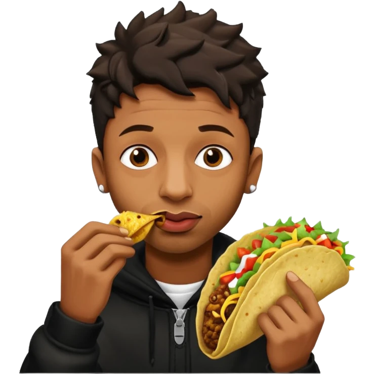 the rapper 21 savage eating a taco emoji