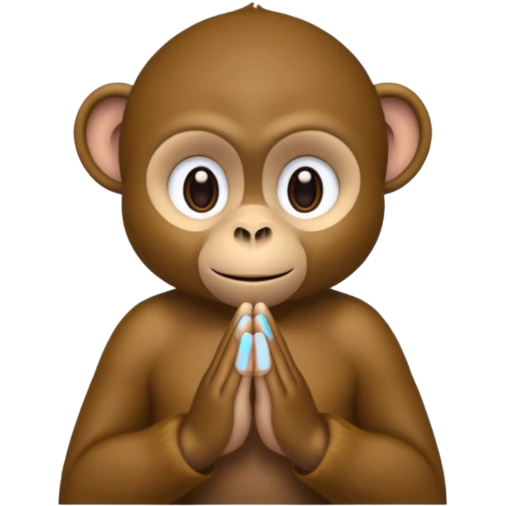 dark monkey prayer hands emoji