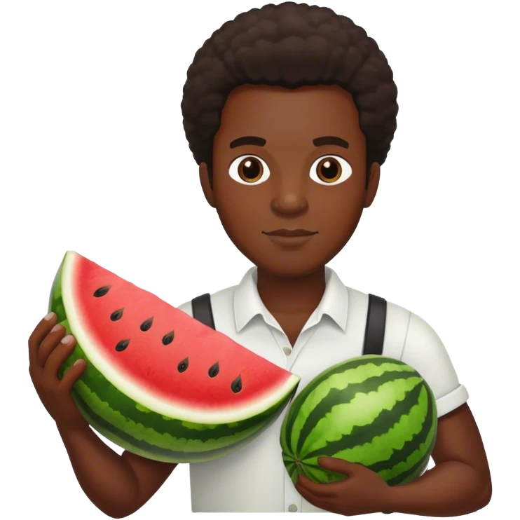 a black man with a watermelon, kfc. emoji