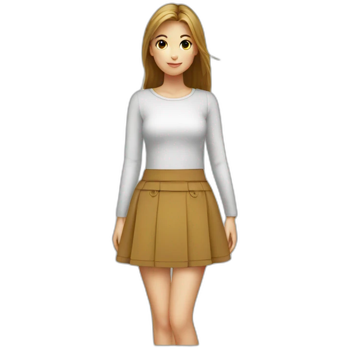 bottom view girl skirt emoji