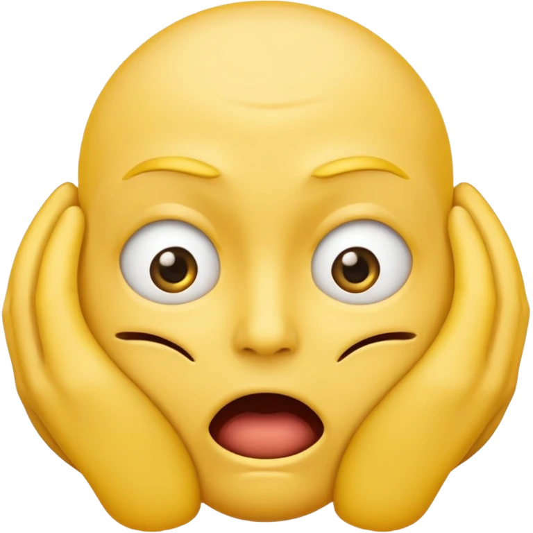 Yellow face emoji strangling itself emoji