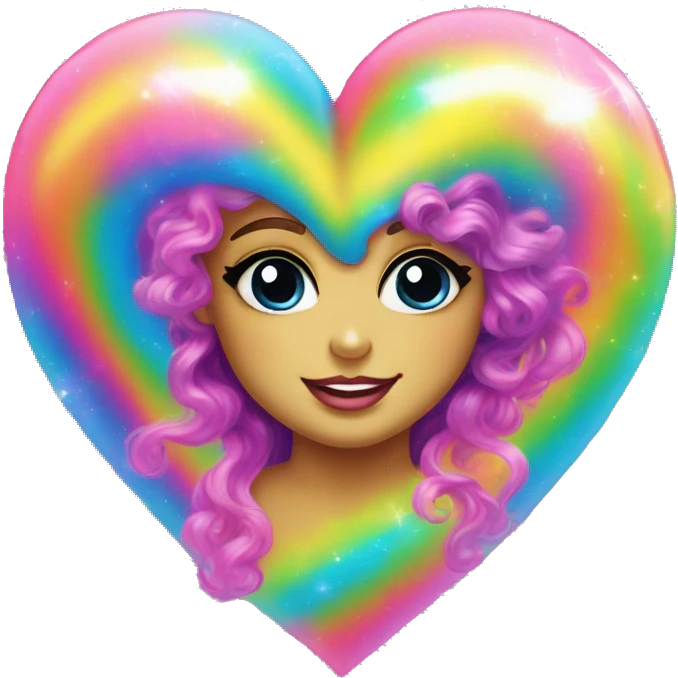 lisa frank glitter heart emoji