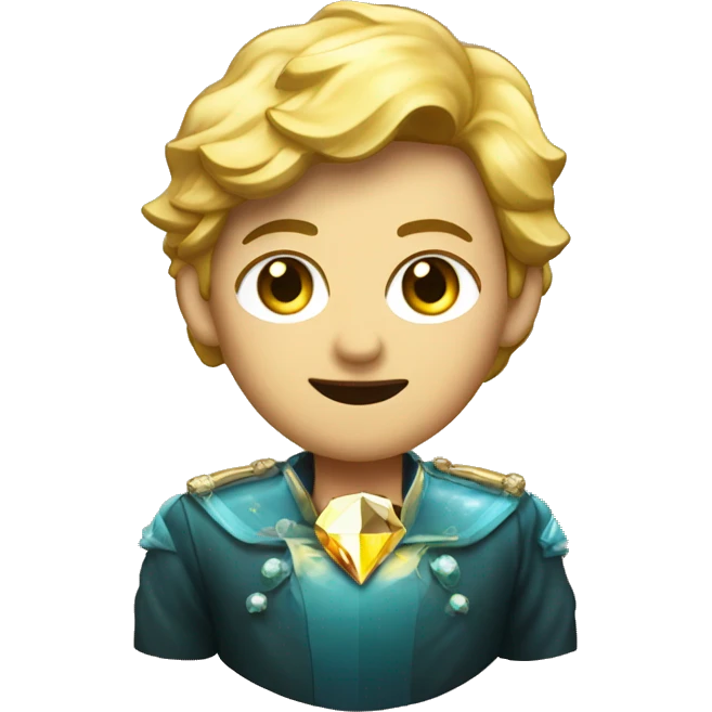 Persona con un logo de un diamante en dorado en su pol emoji