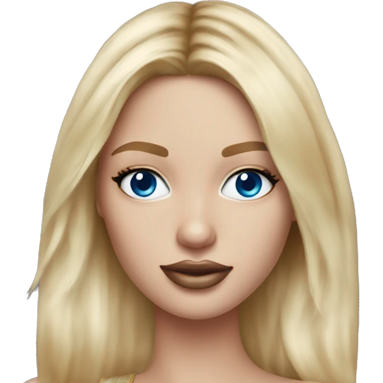 Realistic victoria secret model blonde blue eyes  emoji