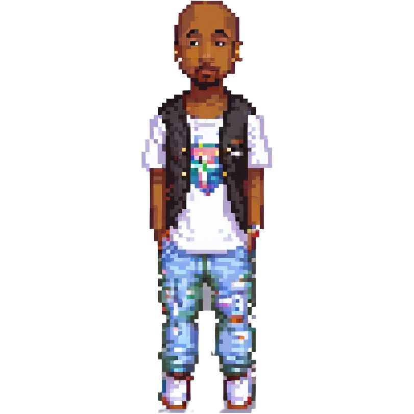 2Pac в полный рост, no background emoji