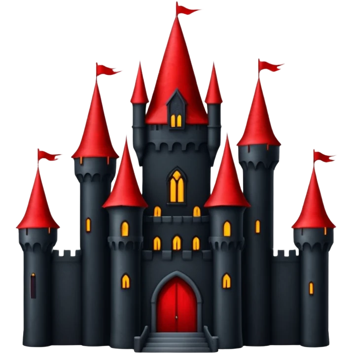 Dark Vampire Castle with the colors red and black emoji