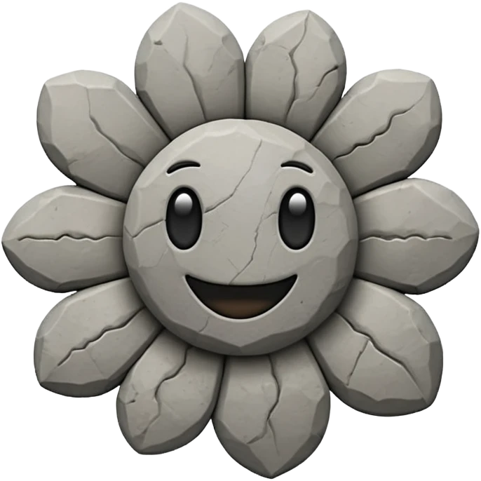 a flower made of smiling rocks emoji