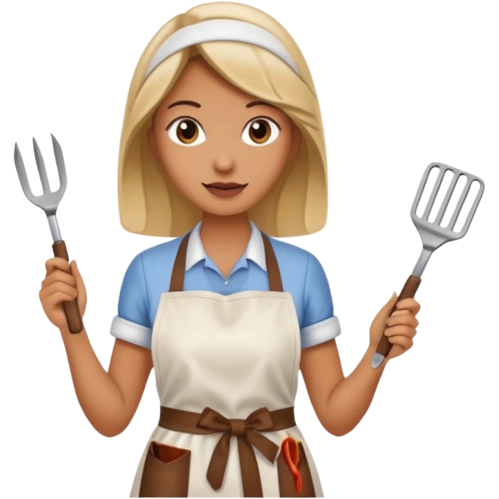 mujer haciendo asado emoji