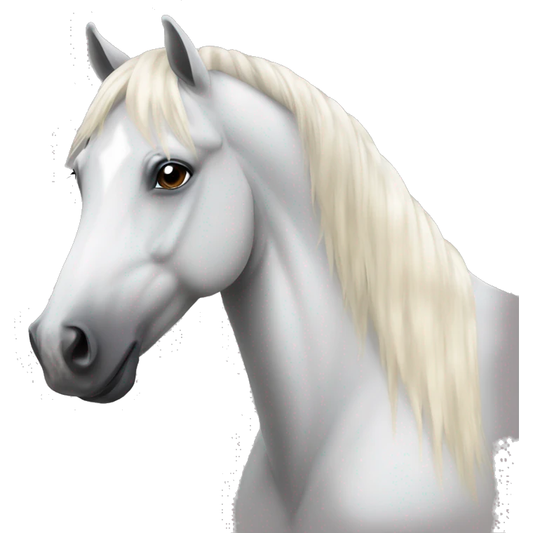 bay stallion with a circular white mark on head emoji