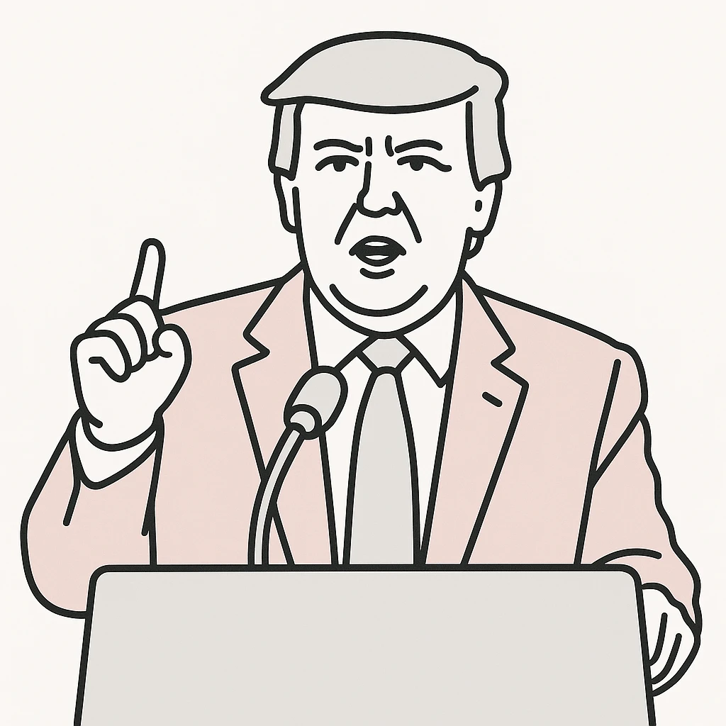 Donald Trump speaking at a rally emoji