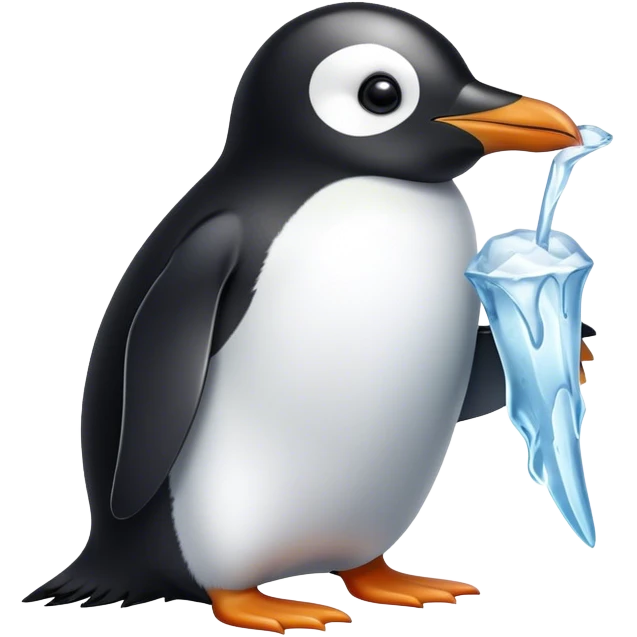 Penguin eating ice  emoji