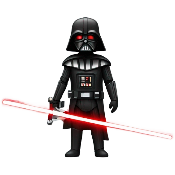 dark vador qui tien un sabre laser rouge emoji