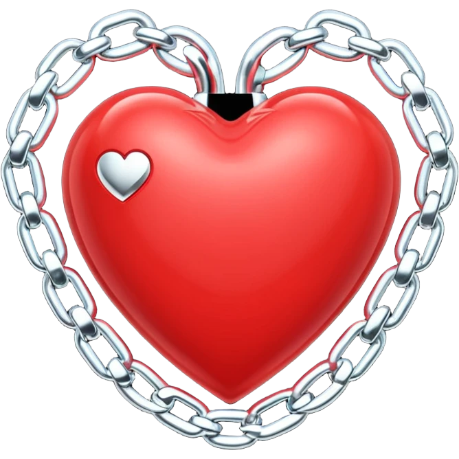 Y2K heart with chains emoji