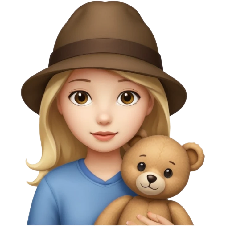 hat girl with bear  emoji