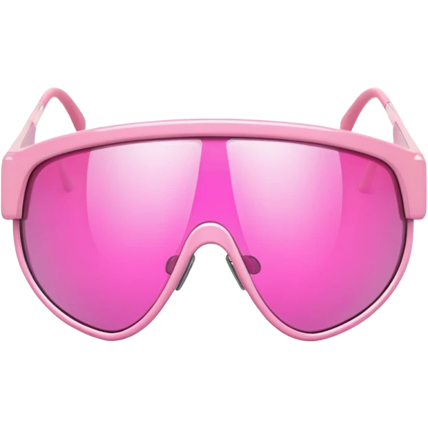 asymmetrical pink shield visor glasses, unique creative design, Y2K inspired emoji