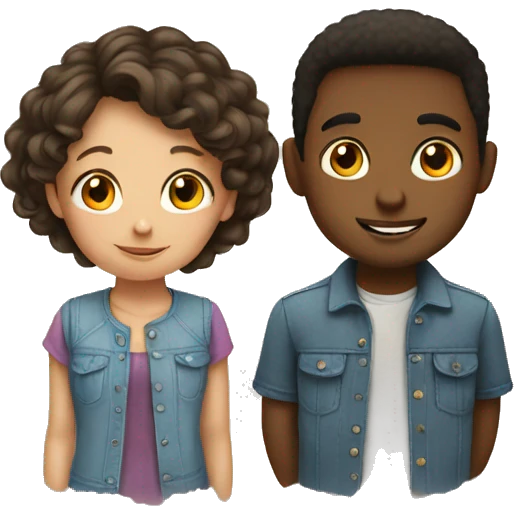 Girl and boy,best friends emoji
