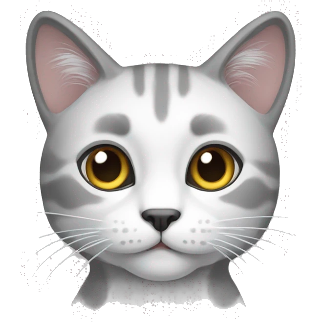 Gato gris y blanco emoji