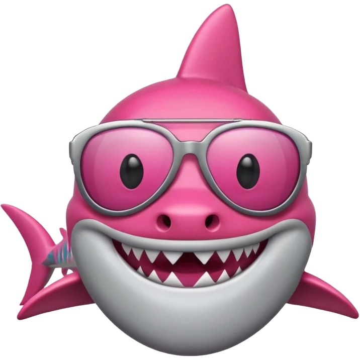 pink shark with shades emoji