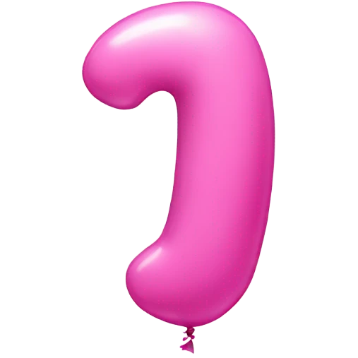 pink balloon shaped like number one emoji
