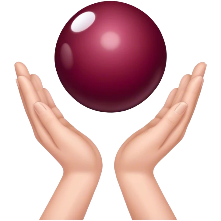 Burgundy color magic ball in your hands emoji