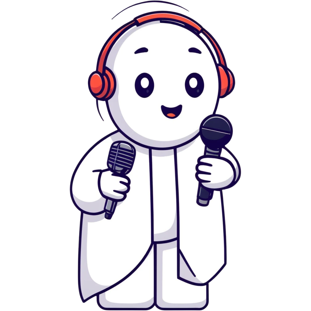person streaming, YouTube user recording video with microphone emoji