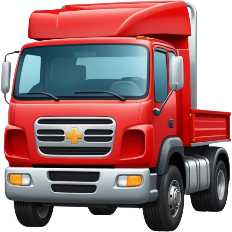 A new red truck with a "TIR" plate emoji