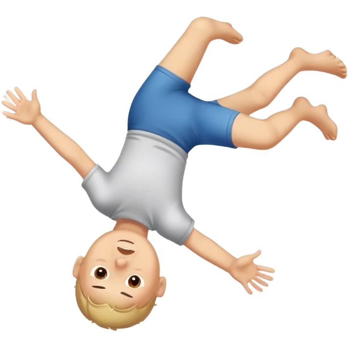 happy little boy doing a somersault emoji