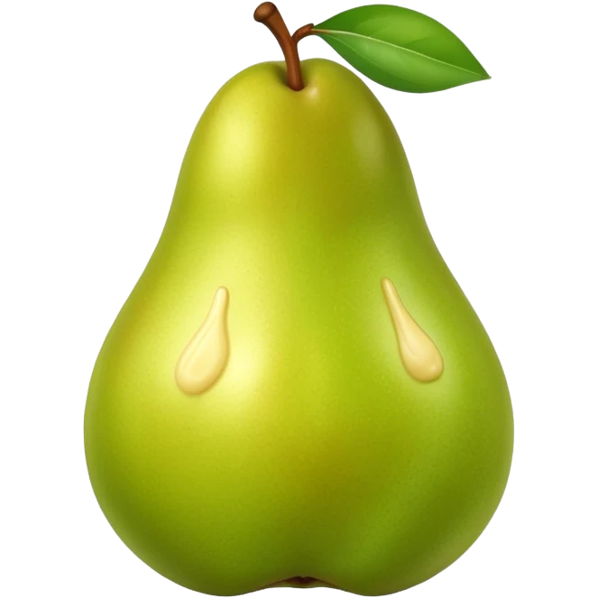 Birne mit Butter und süßen gesichg emoji